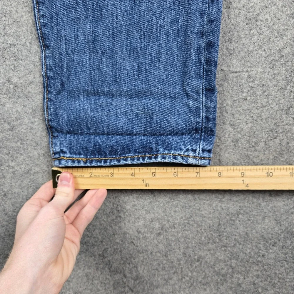 Levi 501 Jeans Mens 32x34 Blue Denim Patchwork Button Fly Straight Leg
